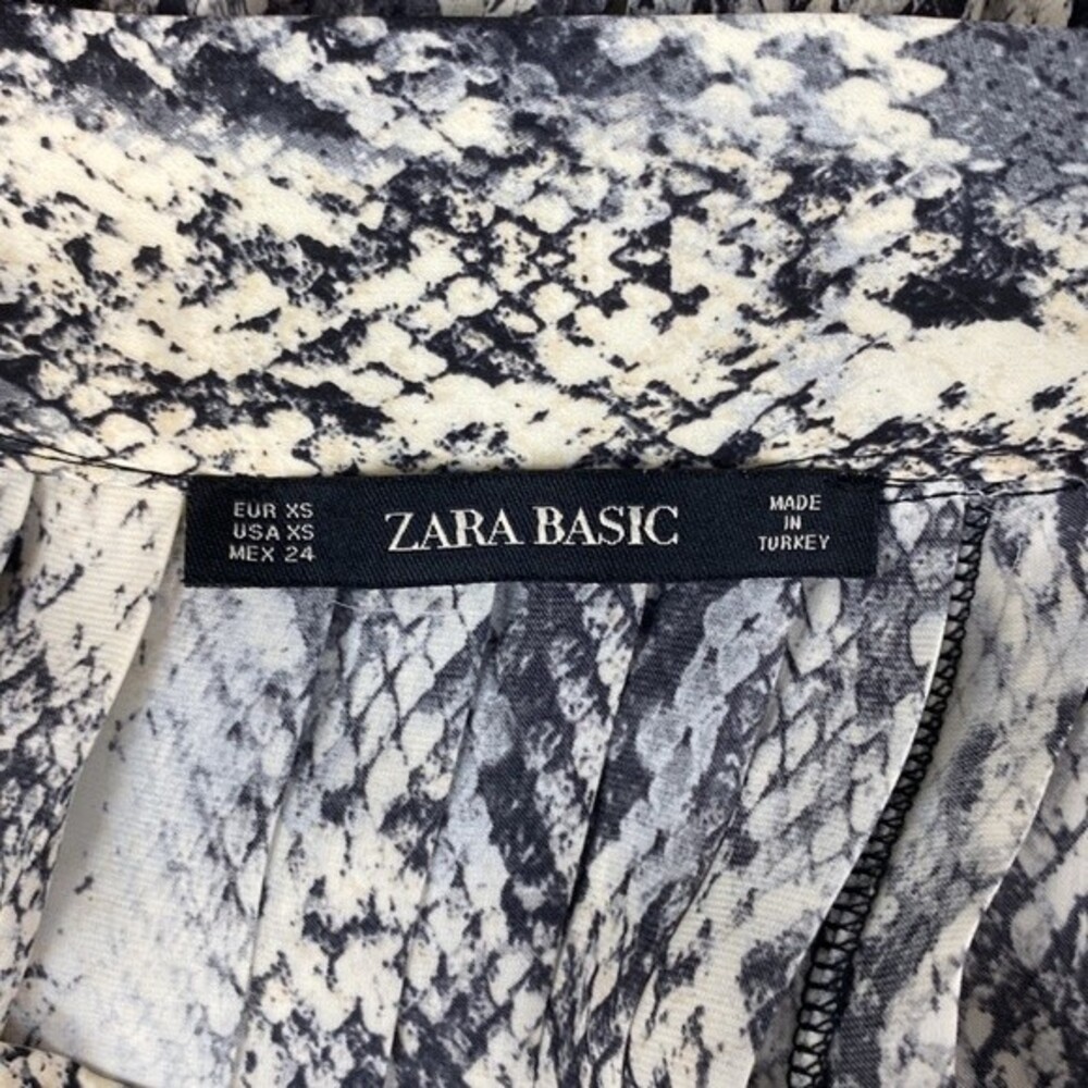Zara Gray Snake Print Pleated Button Front Maxi S… - image 6